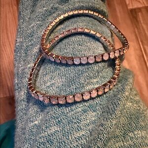 Elegant Silver with opal gemstones bracelet Set